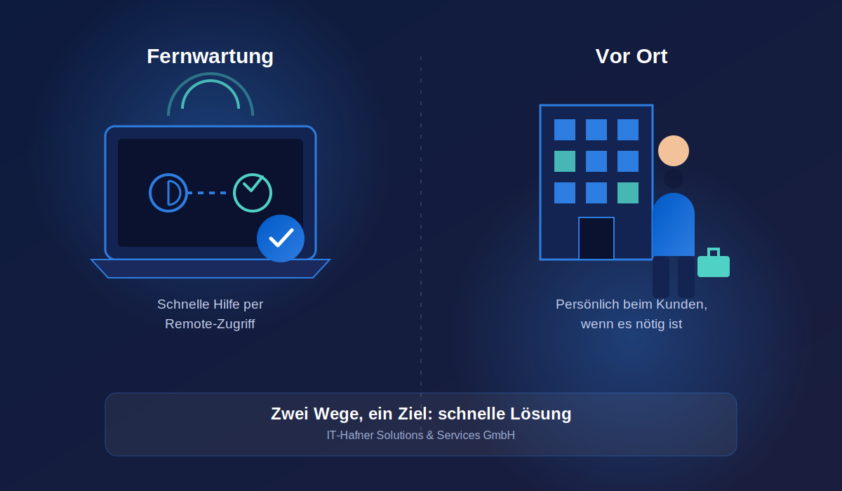 IT-Support per Fernwartung und vor Ort: schnelle Hilfe für Unternehmen