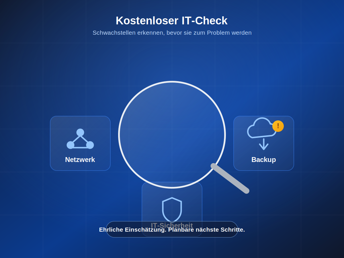 Kostenloser IT-Check für KMU: Prüfung von Netzwerk, Backup und IT-Sicherheit durch IT-Hafner