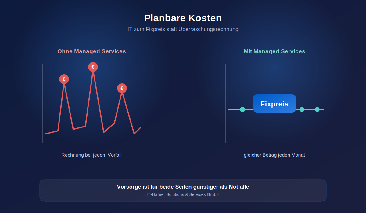 Managed IT Services: planbare monatliche IT-Kosten als Rundum-Paket für Unternehmen