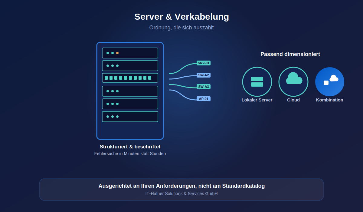 Netzwerk und Server-Infrastruktur im Burgenland: strukturierte Verkabelung und stabile Hardware