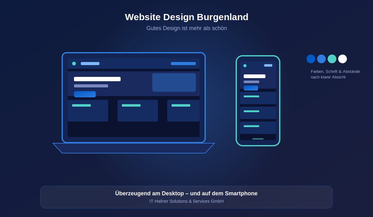 Webdesign aus dem Burgenland: moderne, mobil optimierte Unternehmenswebsite auf Laptop und Smartphone